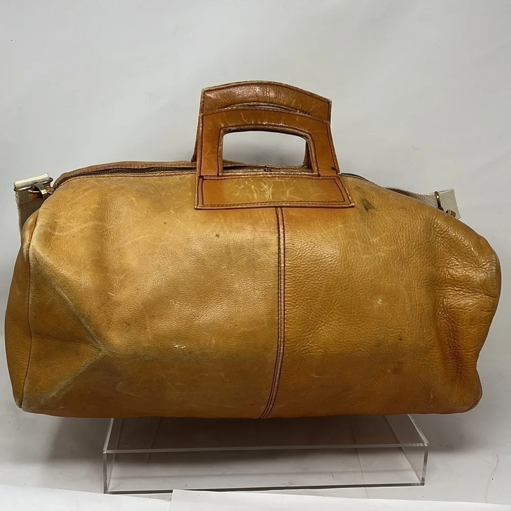 Vintage 16” Belting Leather Zip Duffel Bag